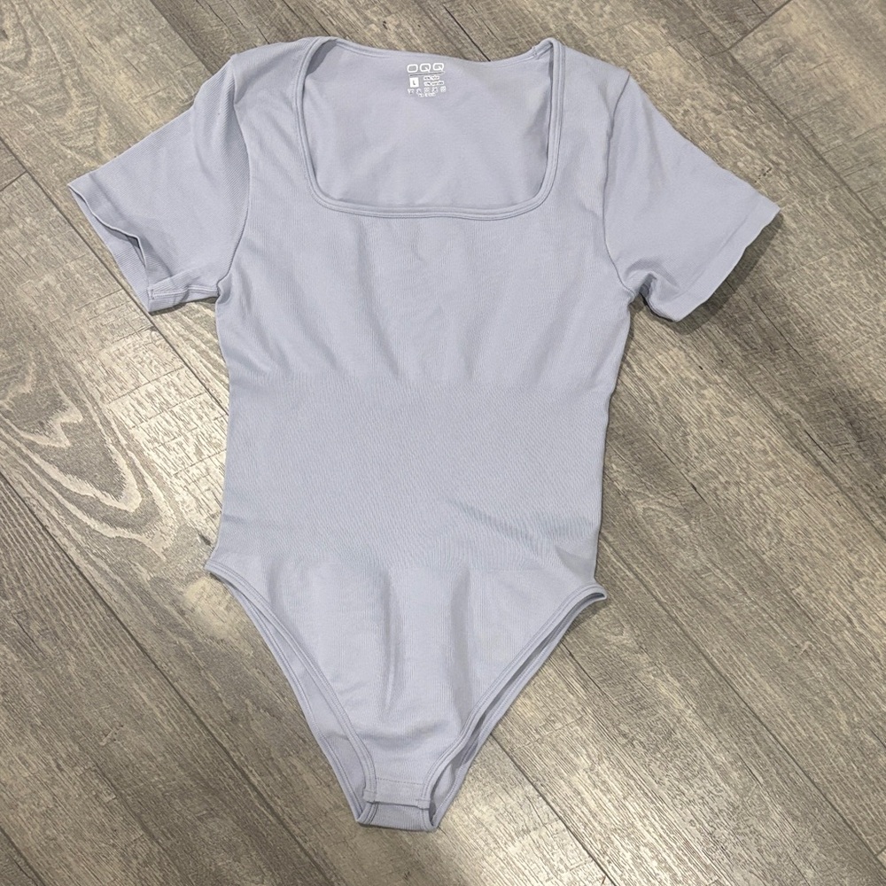 Light Gray/blue Short Sleeve Bodysuit